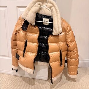 SAM. Tan and Black Puffer Jacket